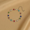 Elegant Red Crystal Zircon Metal Chain Bracelets for Women Colorful Heart Bracelets Party Wedding Wrist Charms Jewelry Gift - Image 21