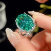 Green Tourmaline Ring Pendant Necklace Earrings for Women Retro Gemstone Cocktail Party Jewelry Set Birthday Gift - Image 4