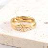 5MM Single Ring Diamond Set Double Ring for Women Stainless Steel Jewelry Travel Wedding Gifts - Image 4
