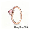 Rose Gold Pink Crystal Flower Language Necklace Earpiece Set Commemorative Day Gift - Image 7