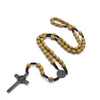 Car Hanging Ornament Handmade Rosary Necklace Wood Religious Wood Beads Necklace Mellow Catholic Crucifix Pendant Chain - Image 3