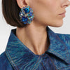 Stonefans New Exaggerated Colorful Crystal Earrings Aesthetic Jewelry Christmas Gifts Rhinestone Large Square Earrings for Women