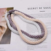 Woven Bead Necklace Glass Beaded Bohemian Statement Necklace Bracelet Hair Accessory Set For Women Jewelry Gift - Image 1
