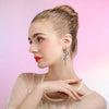 Hollow Long Drop Earrings Zircon Moon Star Earring For Women Girls Sliver Jewelry Party Wedding Accessories - Image 2