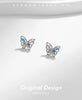 MODIAN 925 Sterling Silver Rainbow Colorful Zirconia Stud Earrings Luxury Hollow Butterfly Fine Jewelry For Women Christmas Gift