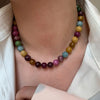 Colorful Tourmaline Stone Gold Female Beads Chain Necklace Jewelry For Women Birthday Gifts - Image 2