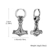 Nordic Viking Thor's Hammer Drop Earrings for Men Boys,Stainless Steel Rune Amulet Dangle Earrings,Party Club Jewelry Gift - Image 8