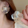 Flower Hanging Earrings White Enamel Floral Acrylic Petals Crystal Imitation Pearl Dangle Earrings for Women - Image 6