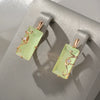 Fog Green Square Stone Drop Earrings For Women Rose Gold Color Daily Party Jewelry Accessories - Image 1
