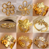 Stainless Steel Exaggerated Big Flower Rings For Women Gold Color Sunflower Finger Ring Female Aesthetic Jewelry Gift - Image 1