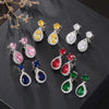 Geometric Drop Colorful Zircon Clip on Earring for Women Without Piercing Ear Clip for Women Wedding Jewelry - Image 1
