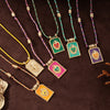 and Simple Colored Heart Tarot Card Pendant Necklace, Women's Collarbone Chain, Gold-Plated and Color Preserving - Image 3