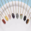 Natural Crystal Stone Rose Quartz amethyst citrine agate bullet Pendant Necklace Stainless Steel gold Chain Gemstone Jewelry - Image 1