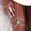 Boho Crystal Agate Leg Thigh Chain Drop Stone Tassel Multi-layer Leg Chain Anklet for Women Seaside Vacation Beach Jewelry - Image 2