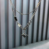 Hip Hop Zircon Star Double Layer Necklace For Men Women Charm Titanium Steel Pendant Chain Unisex Jewelry - Image 5