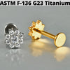 Cz Flower Titanium Cartilage Earrings Stud 16G Internally Threaded Sun Helix Ear Tragus Piercing Jewelry - Image 51