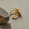 Stainless Steel Openwork Ring with Sculpted Folds in Gold-Tone - Image 28