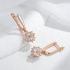 Unique Square Drop Earrings for Women Rose Gold Color Shiny Zircon Accessories Ethnic Jewelry - Image 4