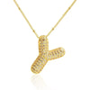 26 Letters Necklaces For Women Man Gold Color Alphabet Zircon Pendant Birthday Party Gift Jewelry - Image 30