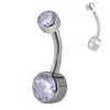 Titanium Belly Button Rings 10mm 12mm with Round CZ Internally Threaded Navel Rings Belly Bars - Image 8