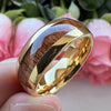 Domed Koa Wood Inlay Rings 8MM Gold Color Men Stainless Steel Rings for Wedding Engagement Jewelry Gift - Image 7