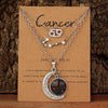 3 Pieces/Set Zodiac Retro Moon Glow Pendant Necklace Set with Birthstone Cards, Birthday Gift for Besties and BFFs - Image 5