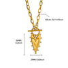 Pendant Necklace with Textured Chain and Multiple Charm Designs - Image 31