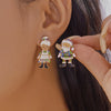 Christmas Tree Zircon Crystal Star Silver Color Earrings Stud Dangle Xmas Jewelry Women Party Gift - Image 16