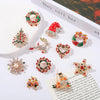 18Styles Christmas Xmas Brooches Lapel Pin Crystal Santa Snowman Wreath Elk Bells Tree Jewelry Happy Year Gift for Friends - Image 6