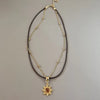 Sun Star Zircon Necklace for Women Vintage Leather Necklace Double Layered Pendant Chain Choker Jewelry - Image 14