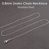10 Pcs 0.8mm Thin Snake Chain Stainless Steel, Snake Necklace Gold Pvd, Dainty Beading Chain for Women Men - Image 7