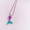 Ocean shell bracelet colorful fishtail necklace gradual change color pearl mermaid children's bracelet necklace set - Image 8