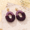 Oval Half String Half Beads Drop Earrings for Women Handmade Crystal Beads Earrings Big Long Earrings Jewelry - Image 3