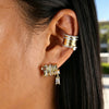 Gold Plating Geometric Bar Stud Earring Ear Clip Micro Pave Bling CZ For Women Unique Design Party Jewelry - Image 4