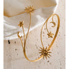 Stainless Steel Star Moon Sun Adjustable Open Arm Bangle Summer Large Summer Jewelry - Image 2
