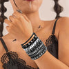 4 Pcs Punk Rock Leather Studded Bracelets For Men Women 80s Gothic Spike Cuff Bracelet Set Accessories For Rocker Outfits - Image 5
