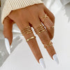 Ten-Piece Stacking Ring Set with Gold-Tone or Silver-Tone Designs - Image 25