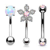 3PCS Heart Eyebrow Piercing Set Crystal Curved Barbell Piercing Flower Rook Earring Bulk CZ Star Eyebrow Ring Pack Daith Earring - Image 12