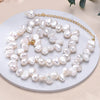 Freshwater Pearls 6-7mm Irregular Interlaced Pearl Necklace Silver Chain Jewelry Gifts for Women - Image 5