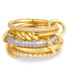 Multi-layer Stackable Finger Rings Shiny Cubic Zirconia Link Ring Gold Plated Stainless Steel Jewelry Accessory - Image 11