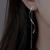 Korean Personality Irregular Bowknot Earrings Simple Silver Color Metal Line Big Long Bow Drop Earrings Female Jewelry - Image 12