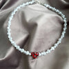 Heart Pendant Necklace with Crystal and Imitation Pearl Details - Image 1