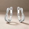 Twisted Line Hoop Earrings with Cubic Zirconia Accents in Multiple Colors - Image 1