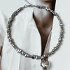 Elegant Irregular Ccb &Pink Stone Beads Chain Heart Pendant Necklace For Women Choker Dinner Party Valentine's Jewelry - Image 3