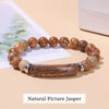JD Stone Tiger Eye Amethyst Rectangle Bar Charm Bracelet Women Men Stone Powder Crystal Rough Chakra Jewelry - Image 13