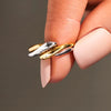 Two Tone Twist Finger Ring for Women Modern Female Metal Rings Daily Wear Versatile Accessories Jewelry - Image 3