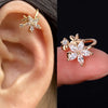 Adjustable Ear Cuff No Piercing with Cubic Zirconia Butterfly and Flower Designs - Image 16