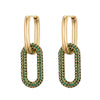 Gold Color Geometric Oval Rectangle Hoop Earrings For Women Zircon Wedding Jewelry Elegant Female Dangle Earings - Image 19