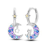 Silver Color Earrings Blue Zircon Stars Moon Irregularity Earrings For Woman Birthday Jewelry Gifts - Image 9