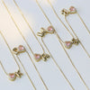Delicate Heart Pink Zircon Mini Letter Pendant Necklace for Women Gold Plated Balloon Bubble Initial Alphabet Jewelry - Image 6